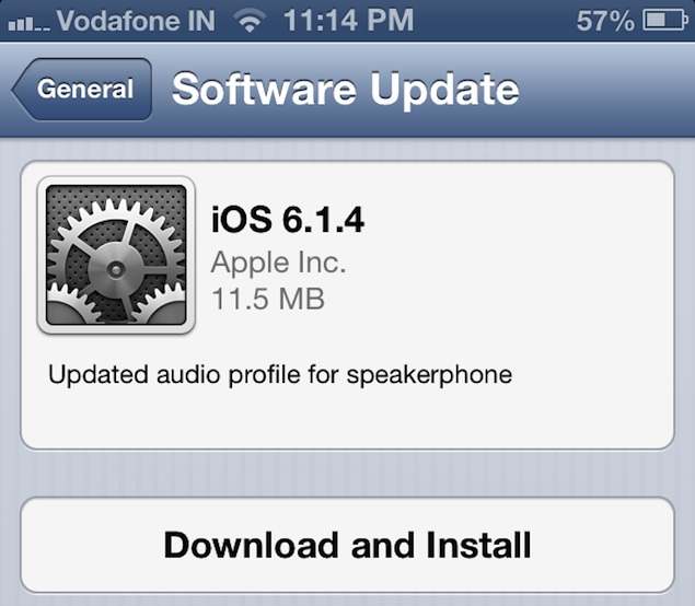 Apple releases iOS 6.1.4 update for iPhone 5