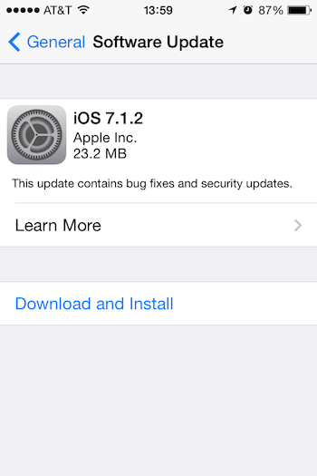 iOS 7.1.2 Now Available for Download