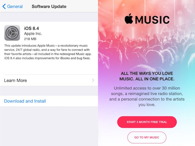 iOS 8.4 Now Available for Download; Brings Apple Music, Fix for the Infamous Messages Bug, and More