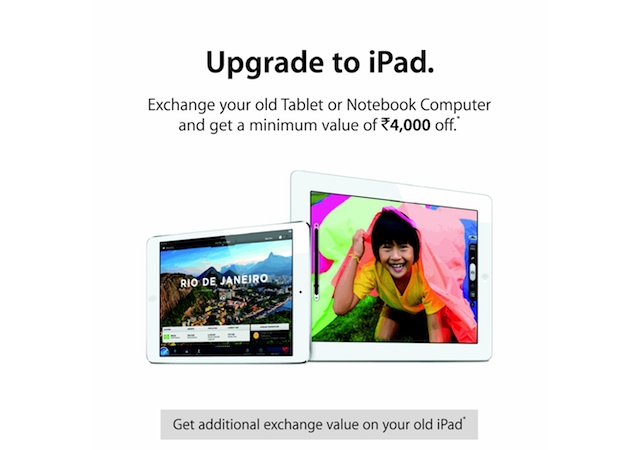 Apple offering Rs.4,000 for your old tablet, notebook on iPad, iPad mini purchase
