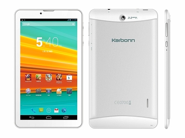 Karbonn ST72 Voice-Calling Android Tablet Launched at Rs. 6,248