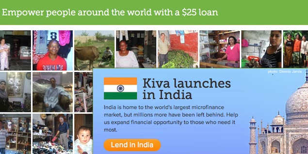 Kiva, the website famous for $25 loans, enters India
