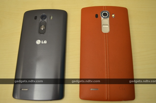 The LG G3 (left) and the G4.