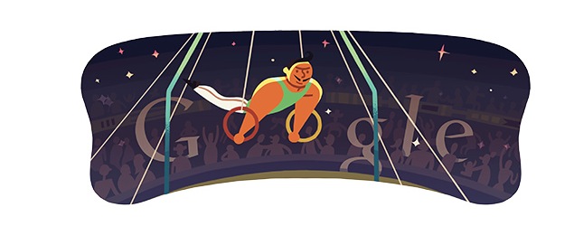 London 2012 artistic gymnastics men's rings: The 2nd Google doodle of its kind