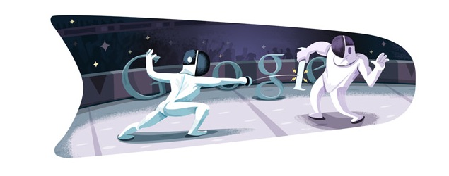 London 2012 fencing: Olympics day 4 Google doodle