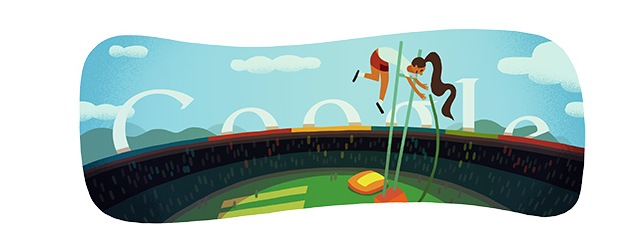 London 2012 pole vault: Olympics day 9 Google doodle