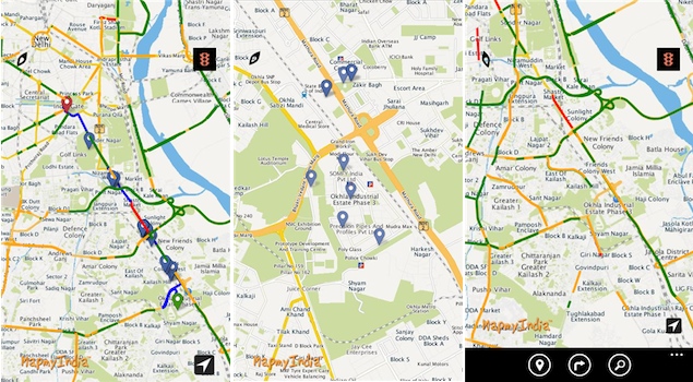 MapmyIndia adds realtime traffic information to Windows 8, Windows Phone and Android apps
