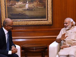 Microsoft CEO Satya Nadella Meets Prime Minister Narendra Modi