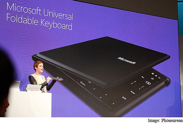 Microsoft Unveils Foldable Keyboard at MWC; Details Windows 10 Rollout Plans