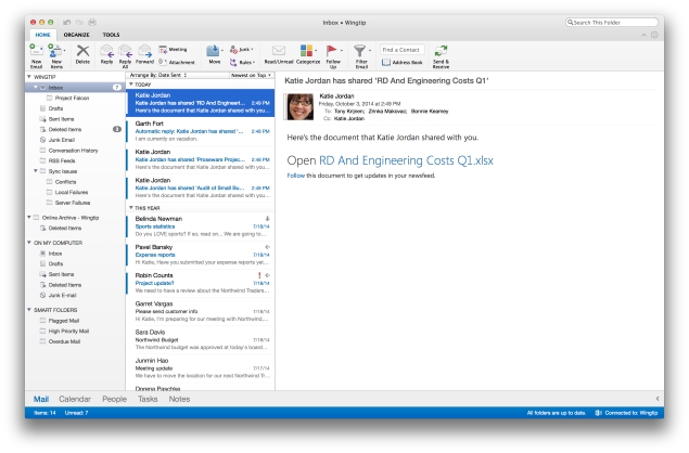 Microsoft Releases Revamped Outlook for Mac; New Office Coming Next Year