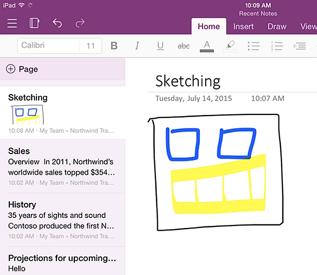 onenote tablet