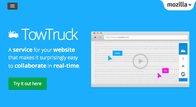 Mozilla's TowTruck adds real-time collaboration capabilities to any site