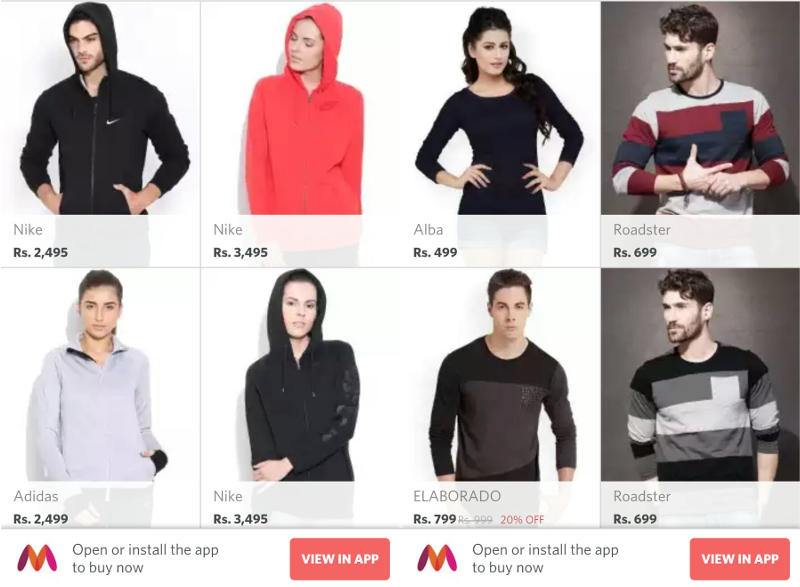 Myntra Partially Relaunches Its Mobile Website