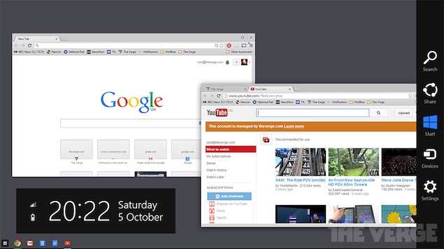 Google Chrome for Windows 8 beta brings Chrome OS-like functionality