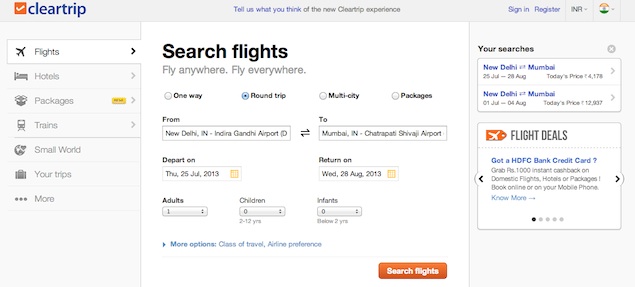 Cleartrip revamps Flight and Hotel search