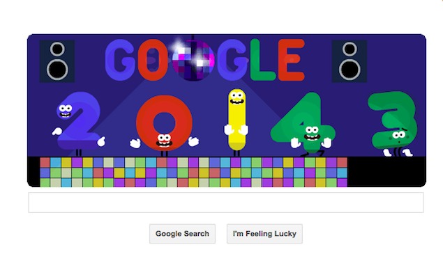 New Year 2014 marked by year's first Google doodle