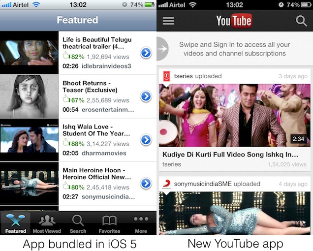 Ahead of iOS 6 debut, Google releases YouTube app for iPhone