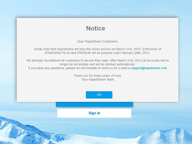 RapidShare to Shut Down on March 31