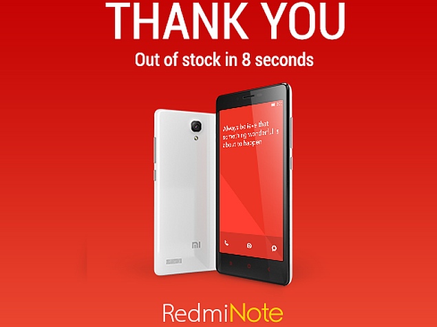 75,000 Redmi Note Units Go Out of Stock in 8 Seconds, Says Xiaomi