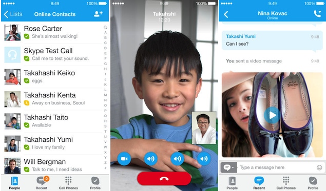 Skype updates iPhone and iPad app  with iOS 7 style UI 