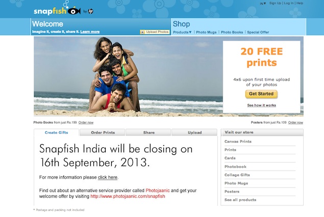 HP shutting down Snapfish photo sharing and printing service in India, Belgium, Netherlands and Spain
