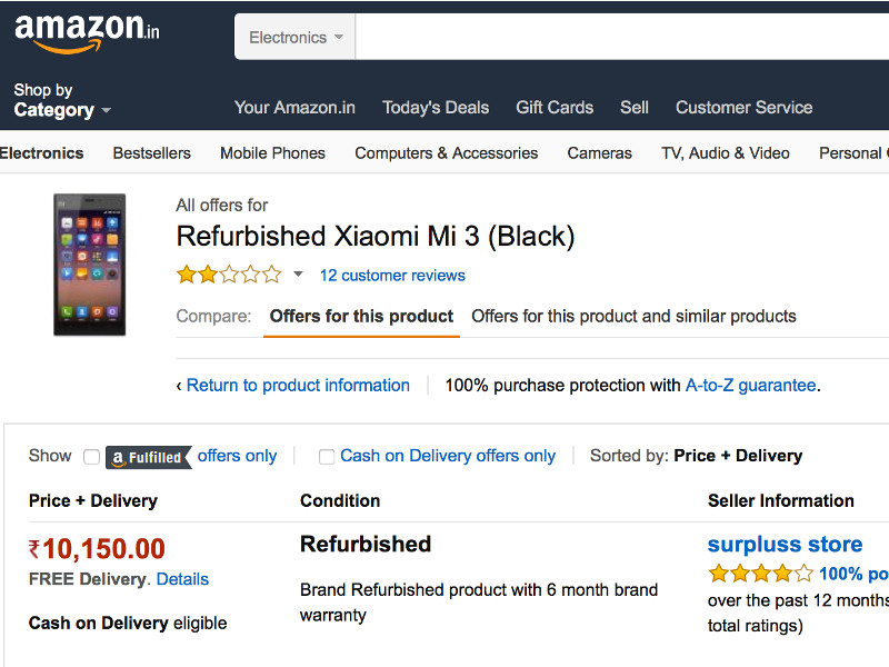 Amazon India Now Selling Refurbished Smartphones