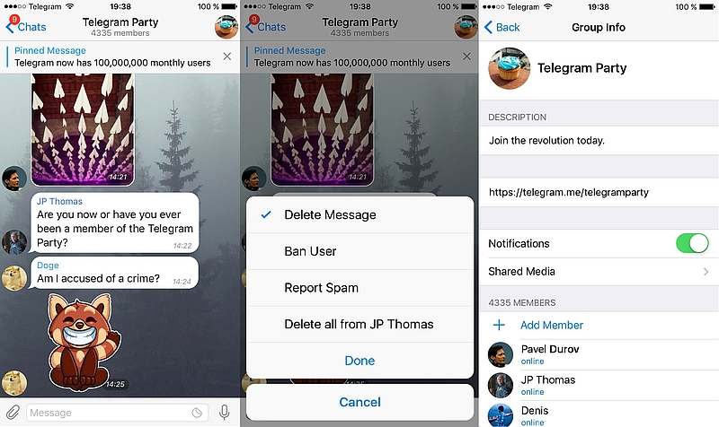 Telegram Update Boosts Size of Supergroups to 5,000 Members