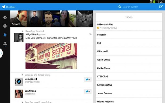 Twitter launches Android tablet app, initially just for Galaxy Note 10.1 2014 