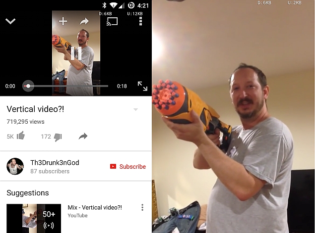 YouTube for Android Now Shows Vertical Videos Properly in Full Screen
