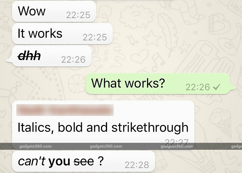 WhatsApp for iOS Gets Bold, Italics, Strikethrough Text Formatting Options