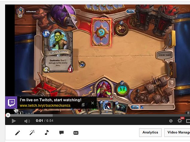 Twitch Live Annotations for YouTube Alerts Viewers About Live Streams