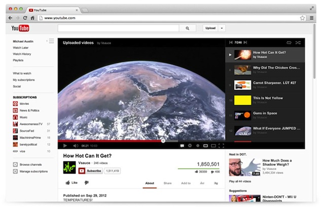 YouTube redesign puts focus on channels, subscriptions