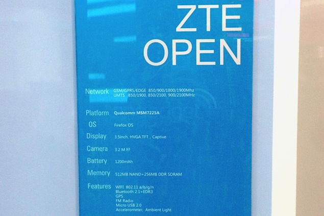 Firefox OS-powered smartphone ZTE Open spotted at MWC
