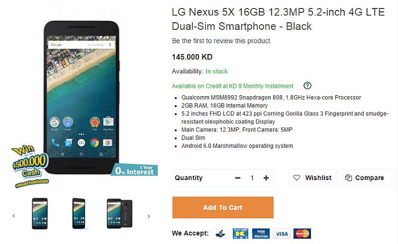 Lg Nexus 5x Dual Sim Goes On Sale In Kuwait Technology News