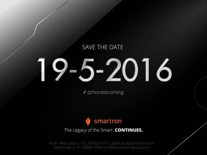 Smartron t.phone India Launch Set for May 19 Event