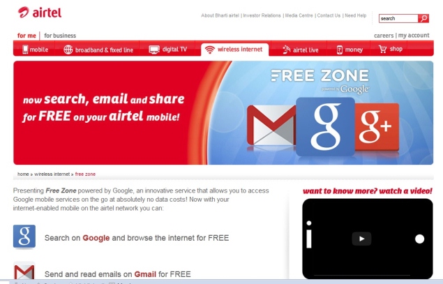 Airtel ties up with Google to offer free search, Google+ and Gmail services