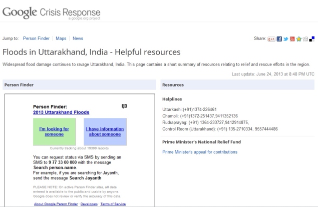 Google highlights Crisis Response on India homepage to help Uttarakhand flood victims