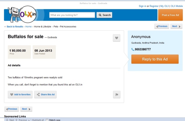 Online classifieds find rural traction; cows, buffaloes on sale