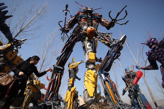 Chinese farmers make 'Transformers' out of used cars